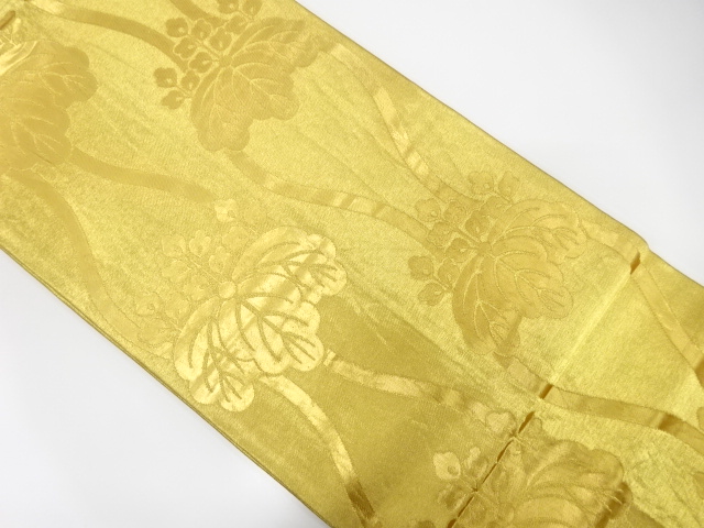 JAPANESE KIMONO / ANTIQUE OBI FOR DANCE / SILK / WOVEN PAULOWNIA